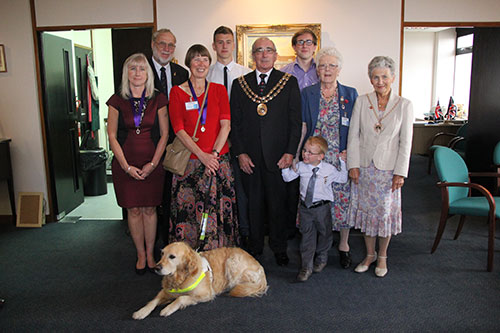 A group photo of the 2014 winners with the Mayor and Mayoress of Fareham