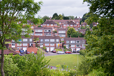 Photo of a group of suburban homes