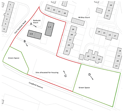 Drawn map of Fareham