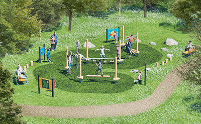 Artist impression of a play park