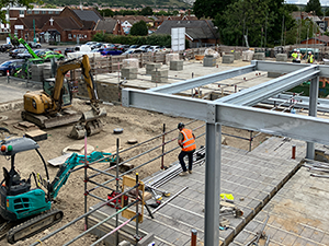 Construction on housing site