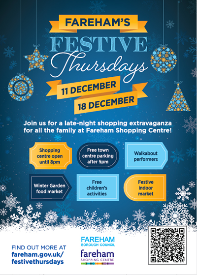 Fareham Festive Thursday poster, 11 December 18 December