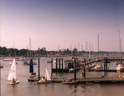 Dock and boats on the River Hamble
