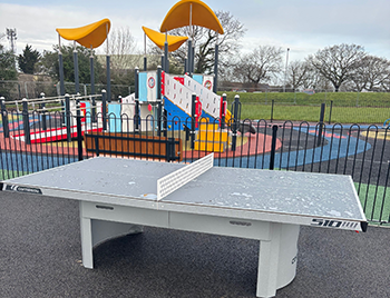 Table tennis in child's park