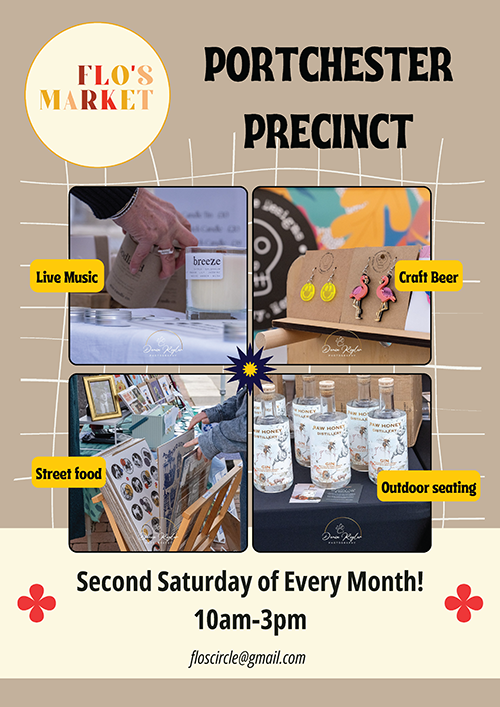 Flo's Market, second Saturday of every month, 10am-3pm, Portchester precinct, floscircle@gmail.com