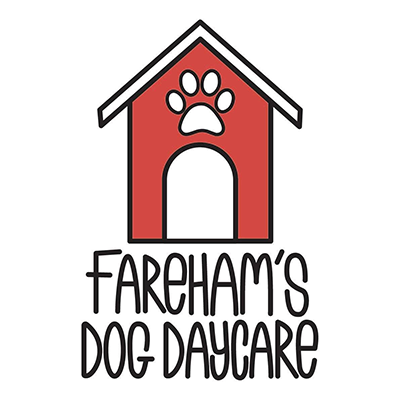 Doggy Day-care logo with red dog house