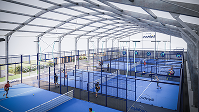 Interior of padel courts
