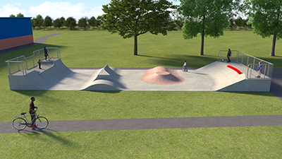 cgi image of stubbington skate park
