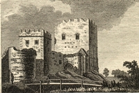 An image of a Portchester Castle etching