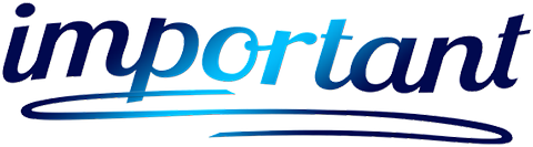 The word important written in blue cursive writing