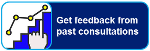 Image of finger pointing at graph with text "Get feedback from past consultations"