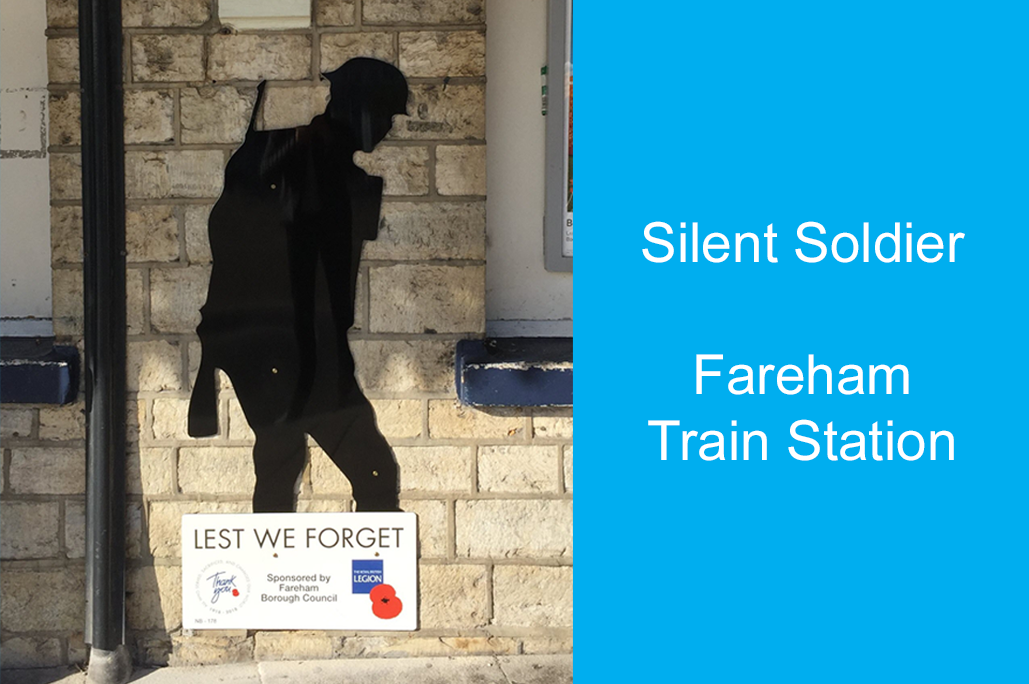 Silent soldier at Fareham Railway Station