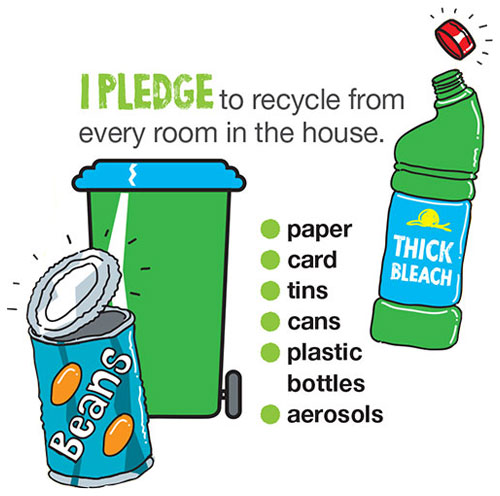 I pledge to recycle from every room in the house