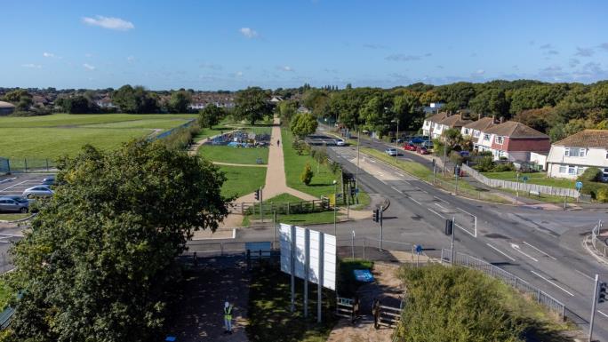 Aerial photo of access roads