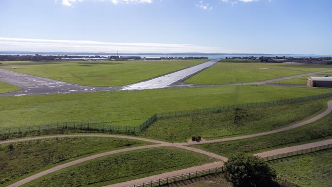 Aerial photo of view across airport