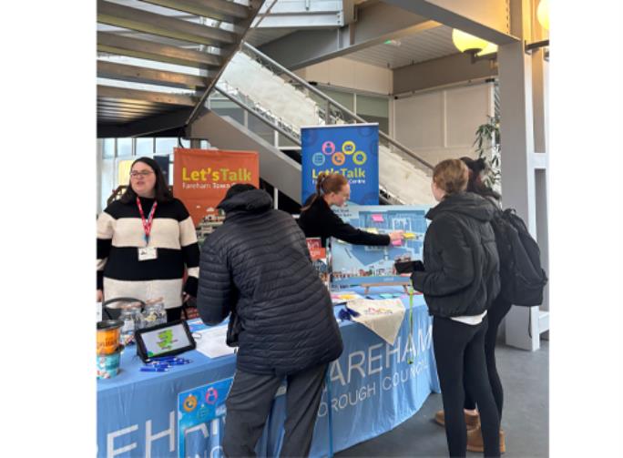 Fareham officers talking to people at engagement event