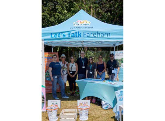 Fareham officers under Lets Talk Fareham Gazebo