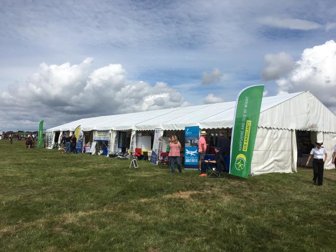 View of outside the shopping marquee