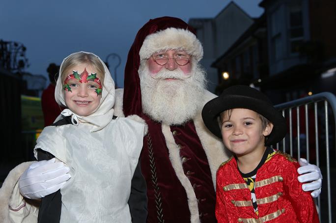 Father Christmas and two children