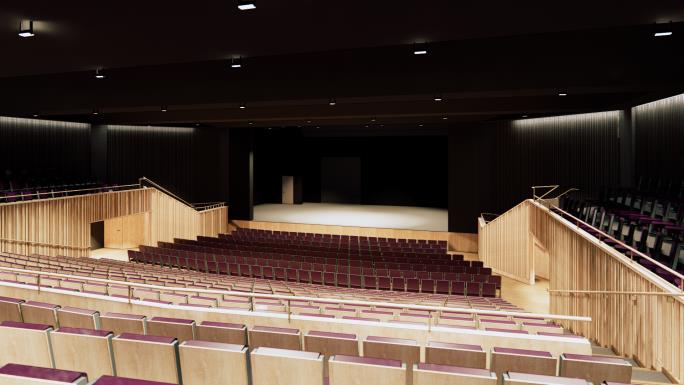 View of auditorium from rear of seats