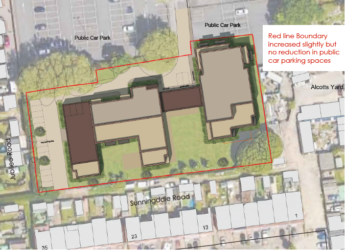 Map showing new site boundary