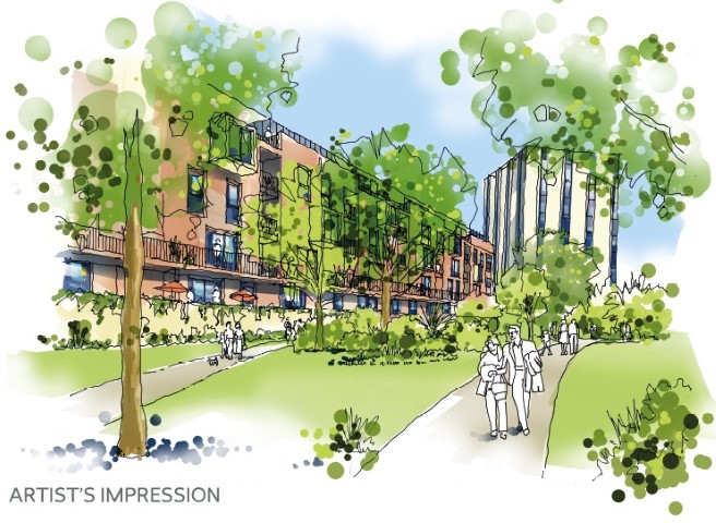 artists impression civic area