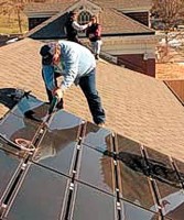 An image of solar panel installation on a roof