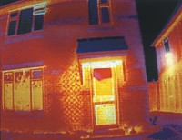 This is a thermal image of a house