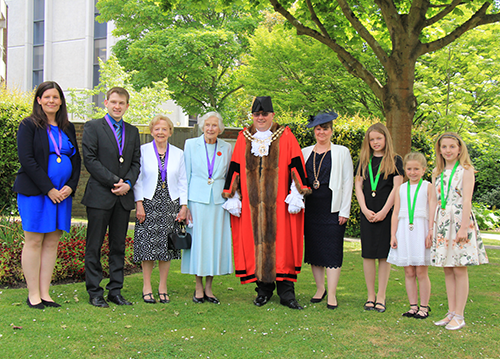 Citizen of Honour winners with the Mayor of Fareham Councillor Geoff Fazackarley and Mayoress of Fareham Tina Fazackarley