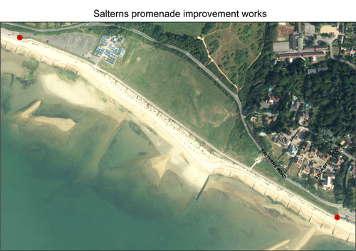 Map of the salterns promenade improvements