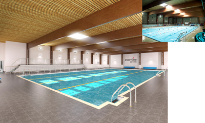 Picture of the artists impression for the finished swimming pool.