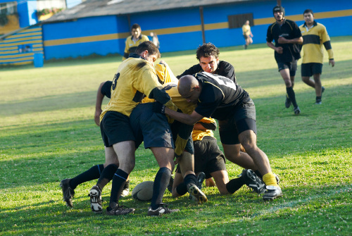 This is an image of a rugby game