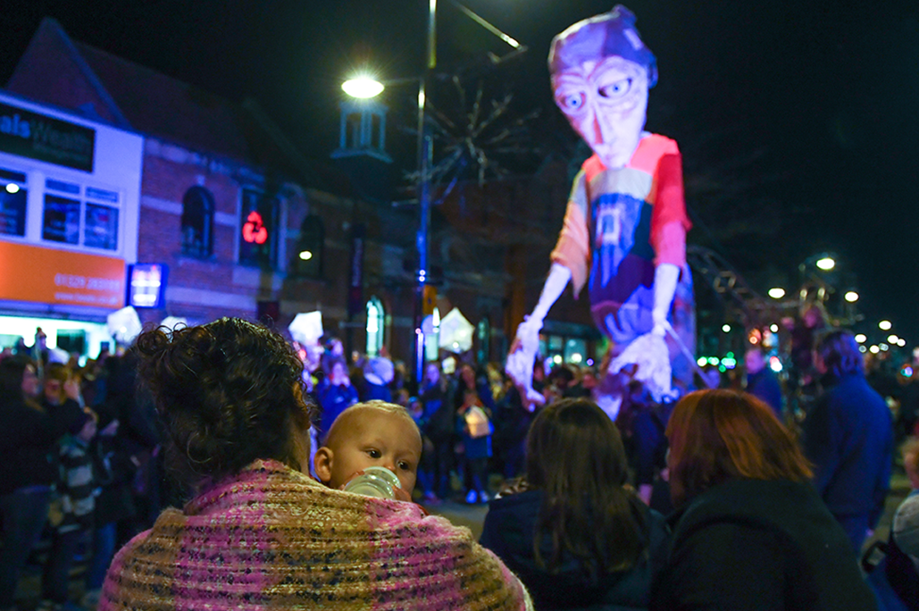 Crowds watching performance