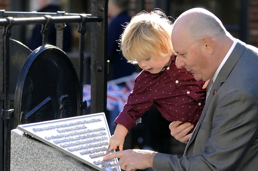 Person looking at new memorial