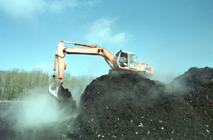 Garden waste being composted