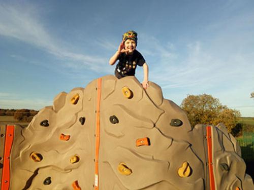 Funtley play area climbing wall