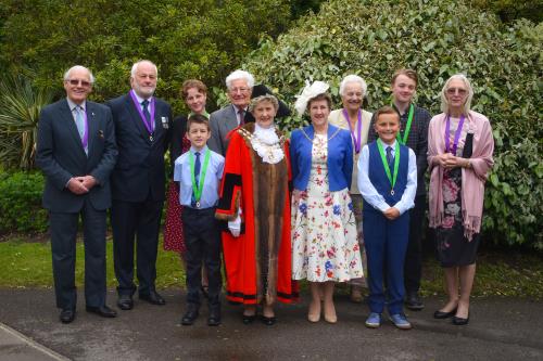 Eric, David, Evie and Seth, James, Madam Mayor Cllr Bryant, Mayoress Cllr Clubley, Jane, Lewis, Fin and Laura