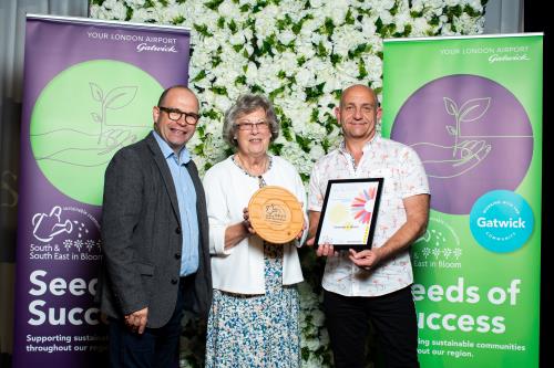 Radio Sussex Presenter Joe Talbot, Cllr Connie Hockley, Horticultural Development Officer Matt Wakefield