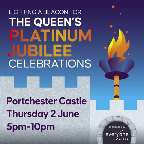 Beacon lighting event 2 June Portchester Castle