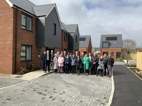 Councillors view Capella Close 