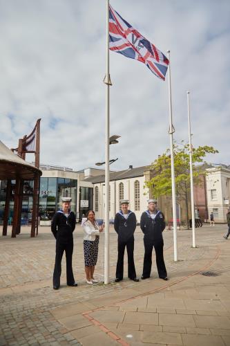 VE Day Flag Raising