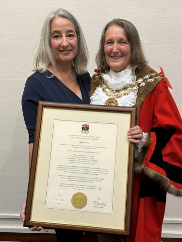 Former Cllr Tiffany Harper and the Mayor of Fareham
